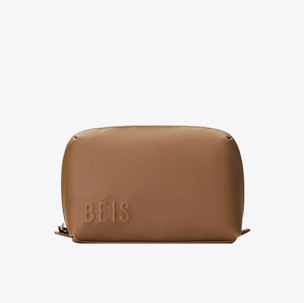 NWT Beis Camel Small Cosmetic Bag